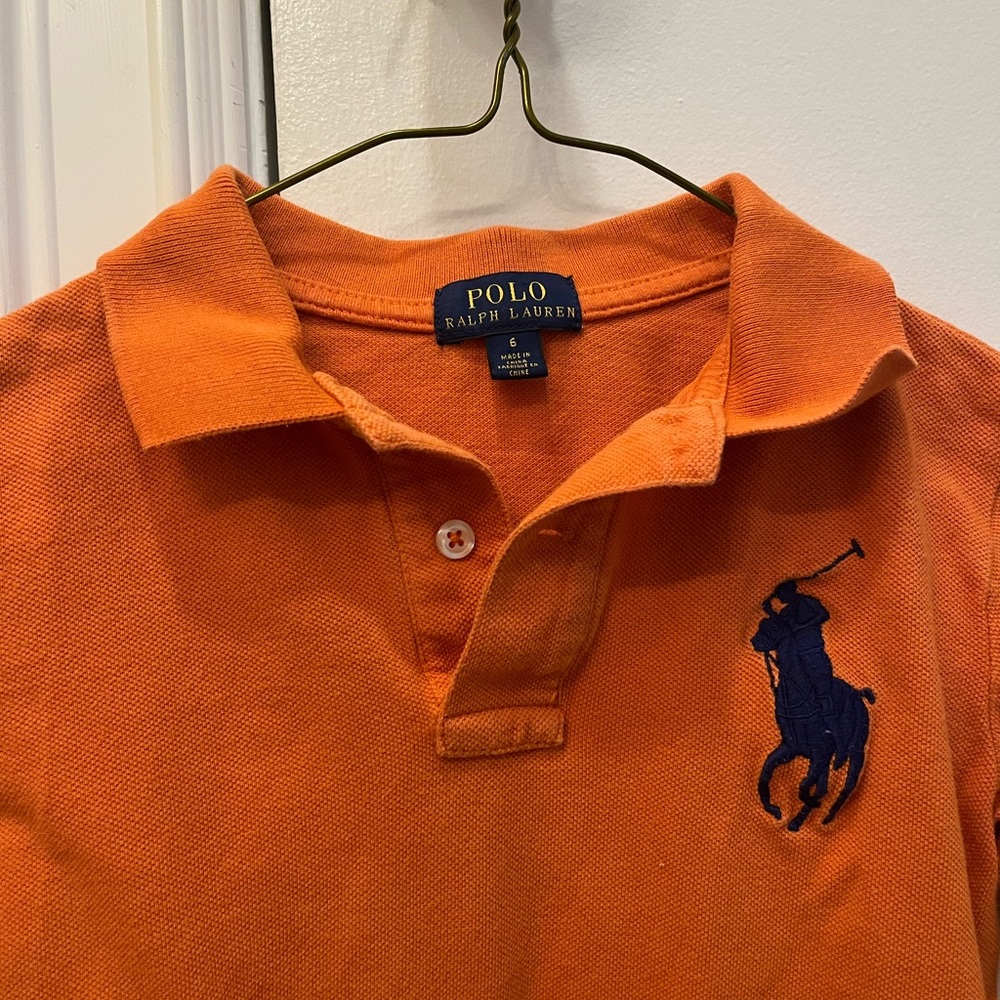 Polo Ralph Lauren orange boy long sleeves shirt